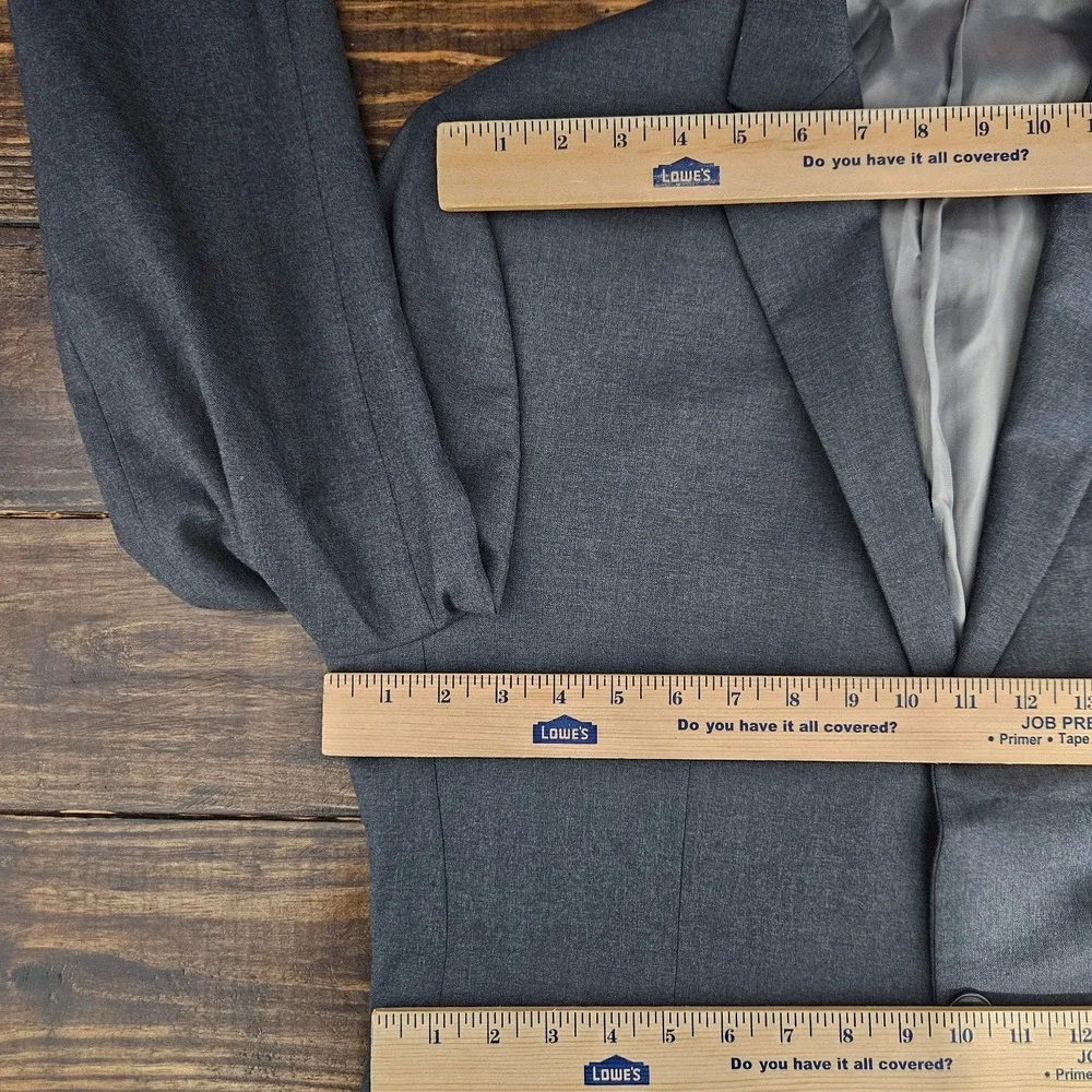 Calvin Klein Men's Sport Coat Blazer Two‎ Button Gray Twill Poly Rayon Size 42R